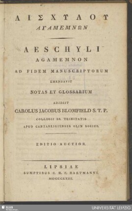 Aischylu Agamemnōn
