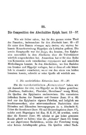 III. Die Composition des Abschnittes Epiph. haer. 13-57.