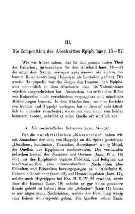 III. Die Composition des Abschnittes Epiph. haer. 13-57.