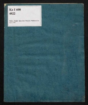 Specimen Thesium Mathematicarum