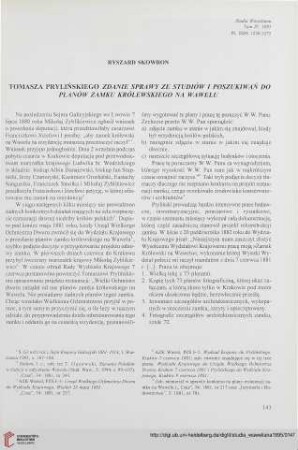 4: Tomasza Prylińskiego "Zdanie sprawy ze studiów i poszukiwań do planów zamku królewskiego na Wawelu"