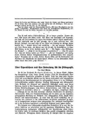 Über Typenlehre und ihre Bedeutung für der Pädagogik