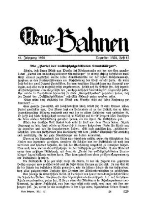 Die "Partei der volksschulgebildeten Staatsbürger"