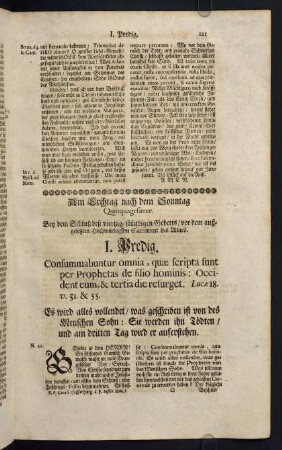 121-143, Am Erchtag nach dem Sonntag Quinquagesimae
