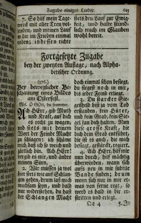 Fortgesetzte Zugabe bey der zweyten Auflage, nach Alphabetischer Ordnung.