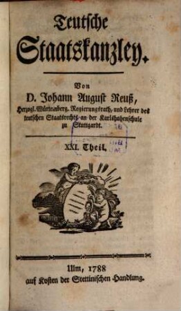 Teutsche Staatskanzlei. 21. 1788