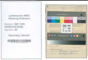 Entnazifizierung Heinrich Dannhaus , geb. 29.01.1912 (Angestellter)