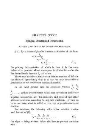 Chapter XXXII. Simple Continued Fractions.