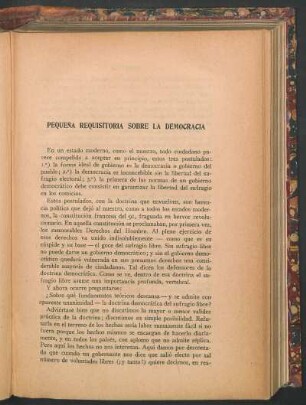 Pequeña requisitoria sobre la democracia