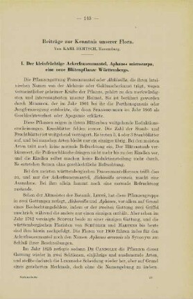 Beiträge zur Kenntnis unserer Flora