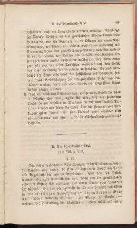 B. Der byzantinische Styl. (Taf. VII. u. VIII.)