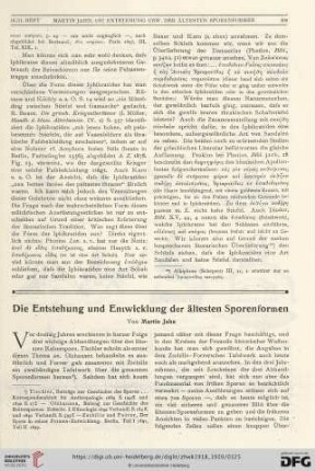 Die Entstehung und Entwicklung der ältesten Sporenformen