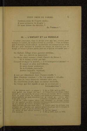III. --- L’ENFANT ET LA PENDULE