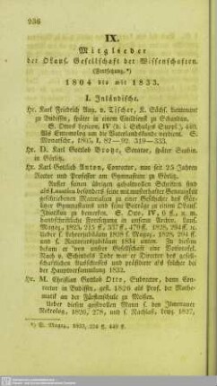 Mitglieder der OLaus. Gesellschaft der Wissenschaften : (Fortsetzung) ; 1804 bis mit 1833