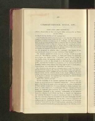 Correspondence, Notes, Etc.