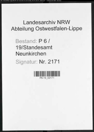 Sterberegister Standesamt Neunkirchen