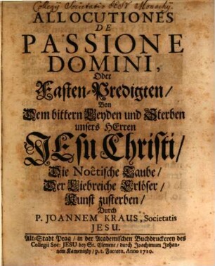 Allocutiones de Passione Domini