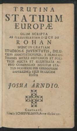 Trutina Statuum Europae