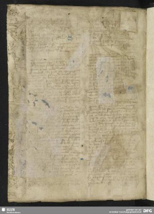 292v: Abklatsch eines ehemals enthaltenen Fragments von Aristoteles: De caelo (nur Rubrik und Lombarde sichtbar)