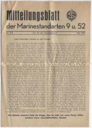 Mitteilungsblatt der Marine-SA u.a. zum Krieg gegen Serbien und Griechenland