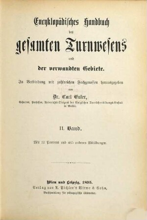 Encyklopädisches Handbuch des gesamten Turnwesens und der verwandten Gebiete, 2. Laufspiele bis Springgeräte