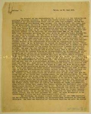 Maschinenschriftliches Manuskript (Durchschlag) eines Artikels zur Ermordung von Rathenau