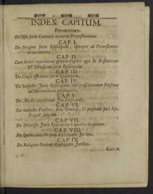 Index capitum.