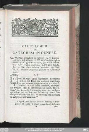 Caput Primum De Catechesi In Genere.