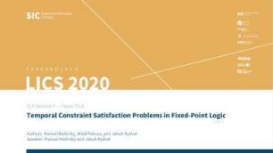 Temporal Constraint Satisfaction Problems in Fixed-Point Logic: Q/A Session F - Paper F5.A