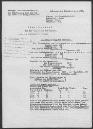 Hopfau-Dürrenmettstetten: Pfarrbericht 1930