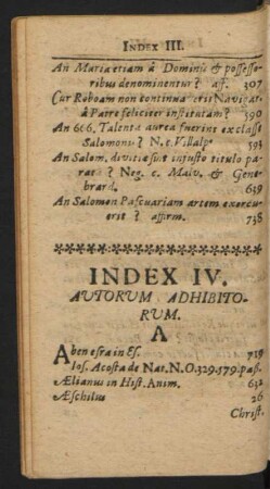 Index IV. Autorum Adhibitorum.