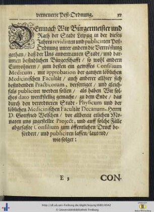 Consilium Medicum contra Pestem.