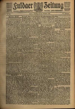 Vierte Ausgabe vom Samstag, den 13. November 1909.