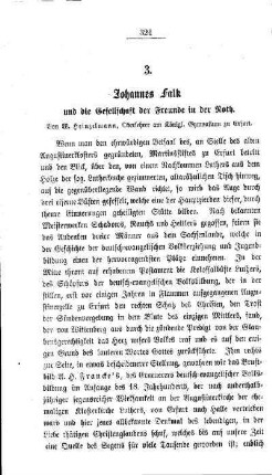 Johannes Falk und die Gesellschaft der Freunde in der Noth