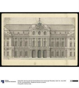 Entwurf für die Fassade der Ehrenhofwand der Würzburger Residenz