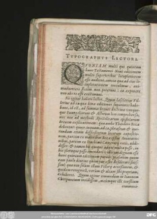Typographus Lectori.
