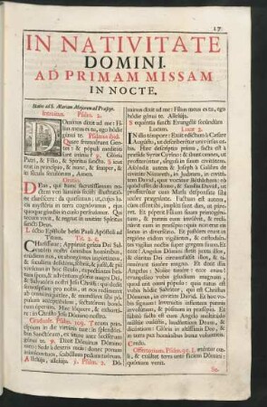 In Nativitate Domini. Ad Primam Missam In Nocte