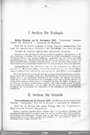 II. Section für Botanik