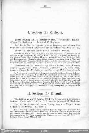 II. Section für Botanik