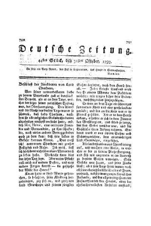 Beschluß der Anekdoten von Lord Chatham