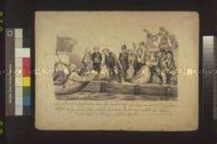 Karikatur auf Ernst August König von Hannover und seine Haltung zur Revolution von 1848