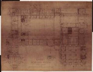 Schloss Posen, Posen Umbau: Be- und Entwässerungsplan EG 1:100