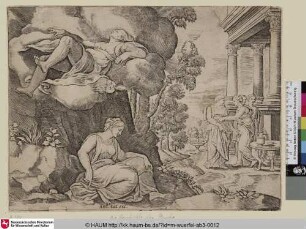 [Zéphir enlevant Psyché par ordre de l'Amour; Zephyr Carrying Psyche Off ... to an Enchanted Palace; Zephir trägt Psyche zu einem verzauberten Palast]