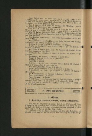 IV. Vom Missionsfelde.