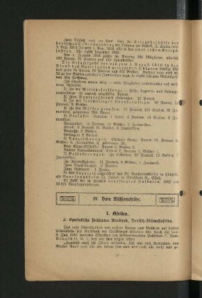 IV. Vom Missionsfelde.