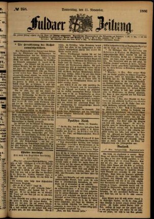 Ausgabe vom Donnerstag, den 11. November 1886.