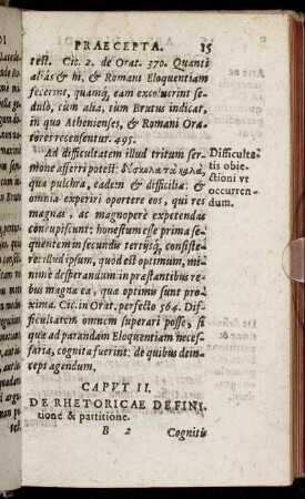 Caput II. De Rhetoricae Definitione & partitione.