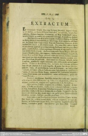 Lit I. Extractum