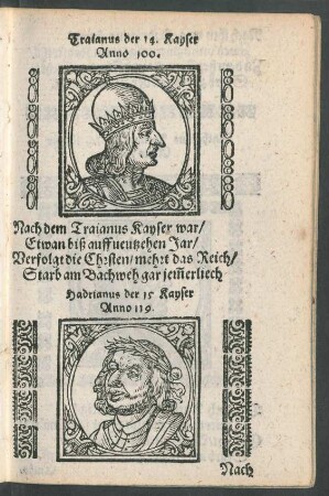 Trajanus der 14. Kayser Anno 100.
