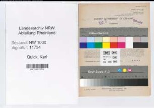 Entnazifizierung Karl Quick, geb. 06.07.1900 (Landesassistent)